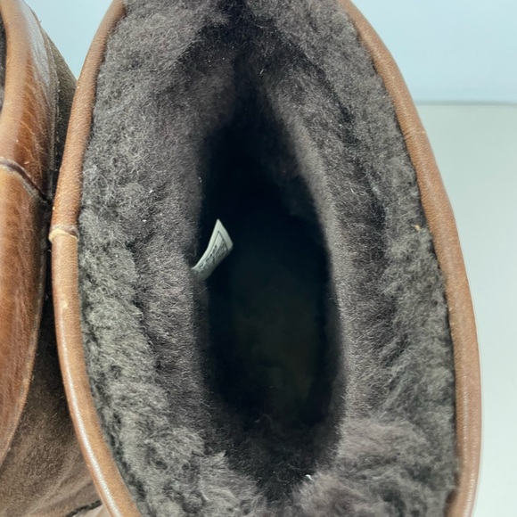 UGG Australia Beacon Sheepskin Lined Men's‎ Chestnut Brown Leather Boots - Picture 13 of 15
